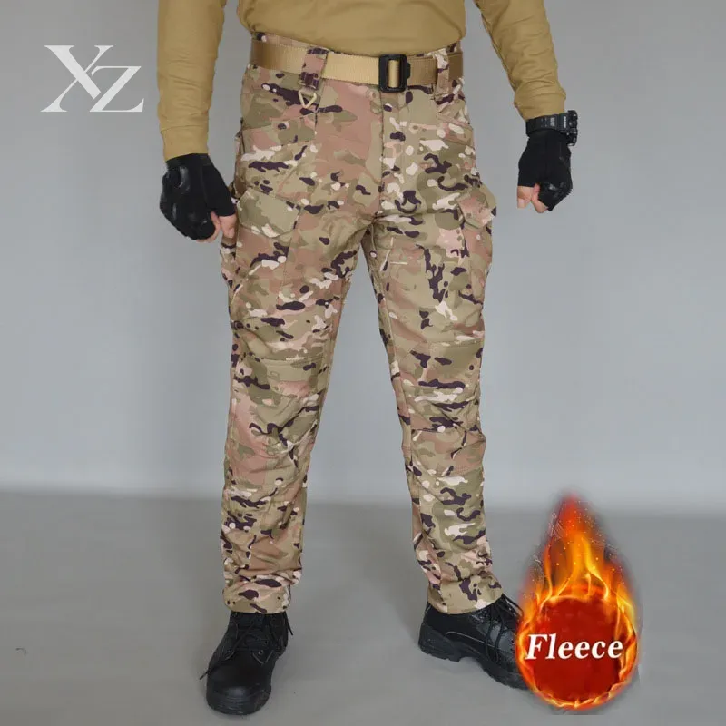 Fishing Pants Waterproof - Pantaloni cargo tattici in pile impermeabili