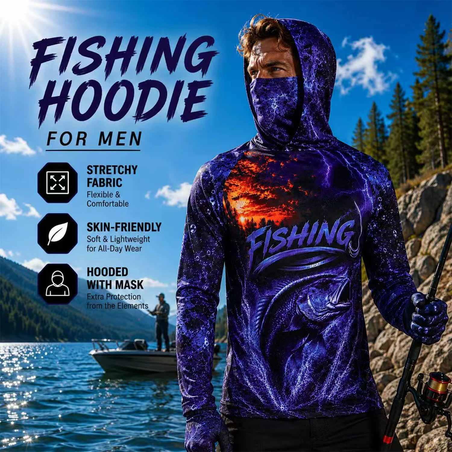 Maglia da pesca con cappuccio, - Fishing Shirt Uv Protection recensione e prezzo